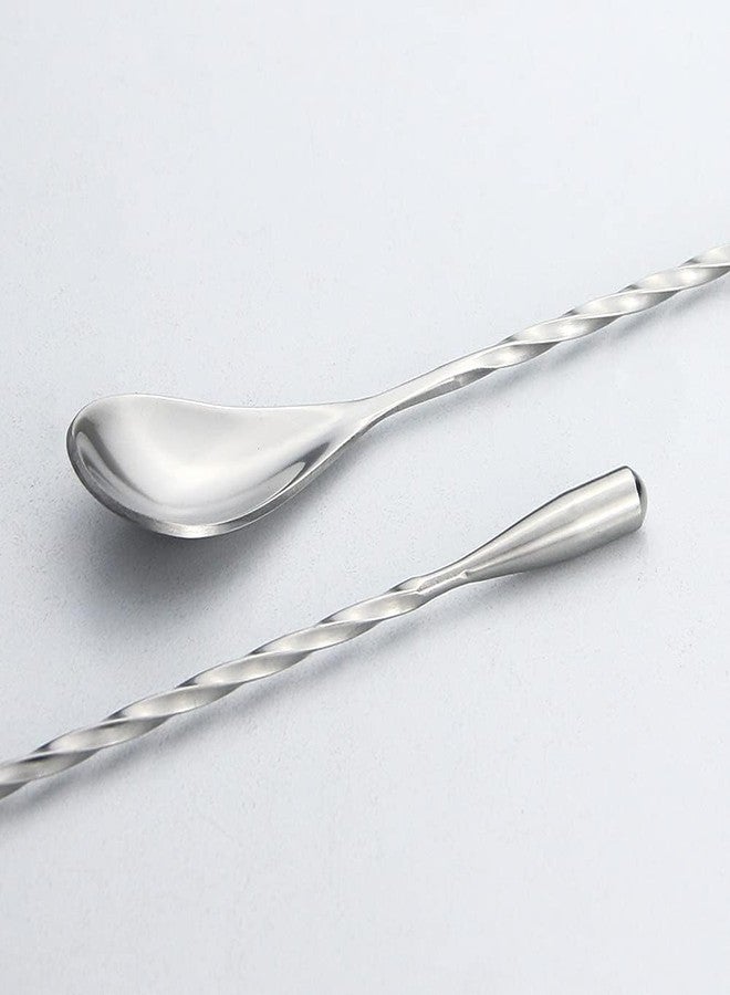 ProKitchen.Homes ProKitchen Teardrop Bar Spoon, Twisted Design Bar Spoon, Stainless Steel Silver Professional Barware for Stirring Cocktails, Mixing Drinks and Beverages, Ideal for Home Bars and Professional Use 40 CM - Image 4